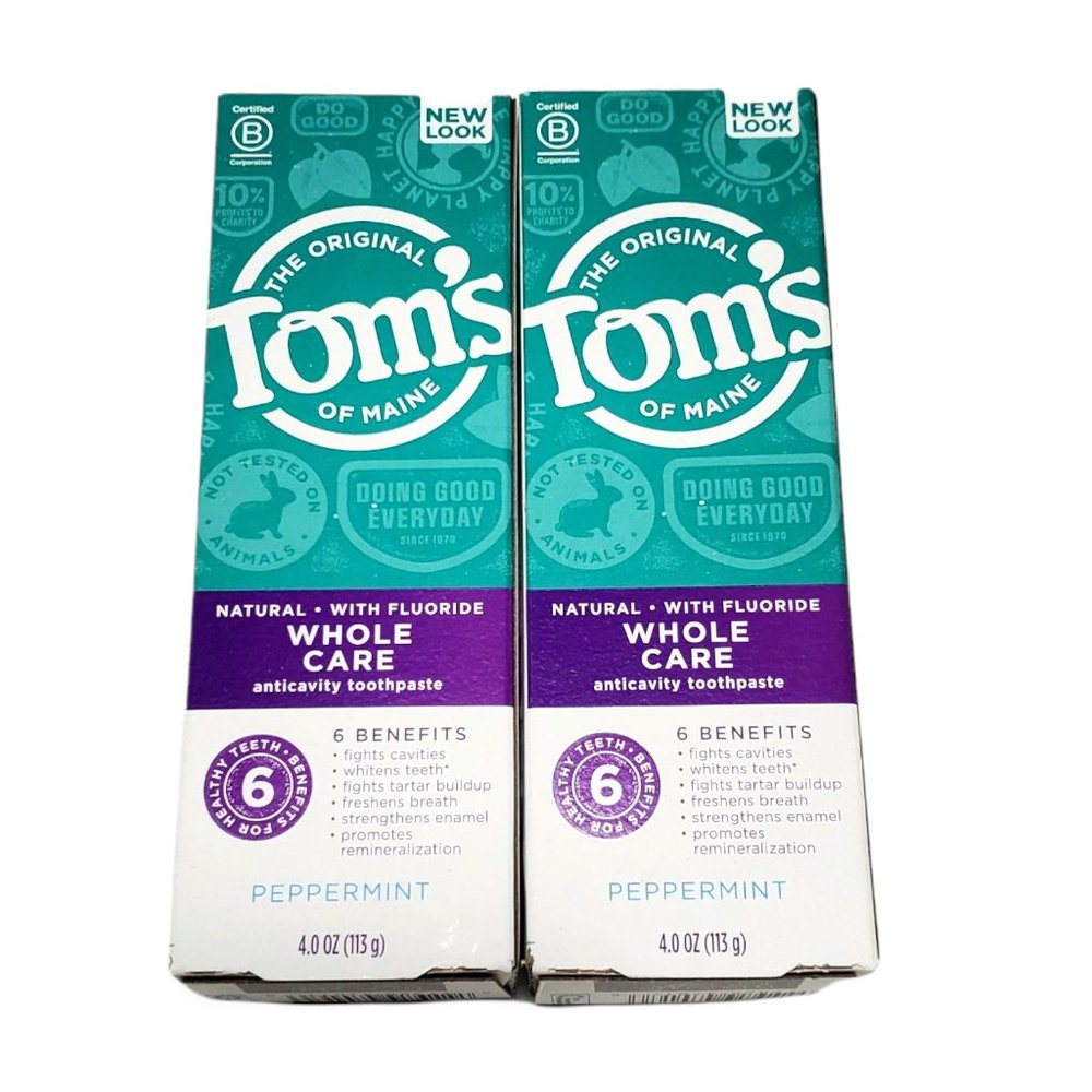 Tom's of Maine Whole Care Peppermint Toothpaste 2 Pk